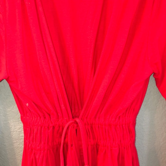 Long sleeve red tie crop top! - Picture 2 of 4